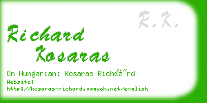 richard kosaras business card